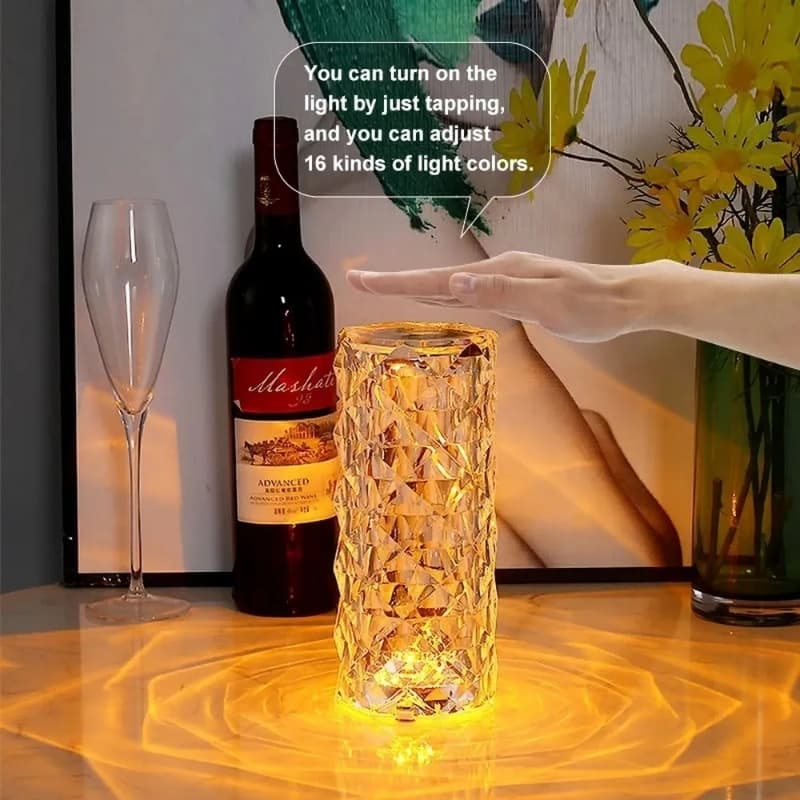 Rose Diamond Table Lamp 16 COLORS with Remote Control - Free Delivery