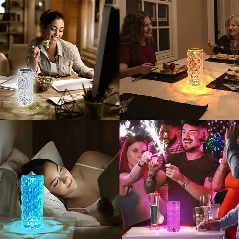 Rose Diamond Table Lamp 16 COLORS with Remote Control - Free Delivery