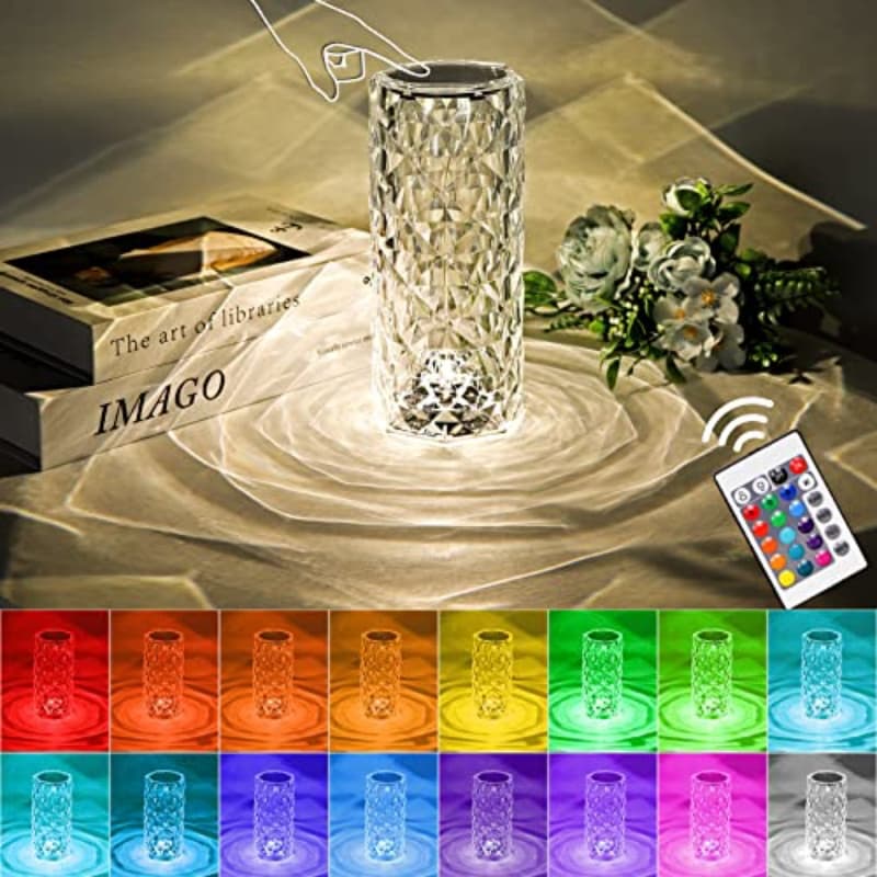 Rose Diamond Table Lamp 16 COLORS with Remote Control - Free Delivery
