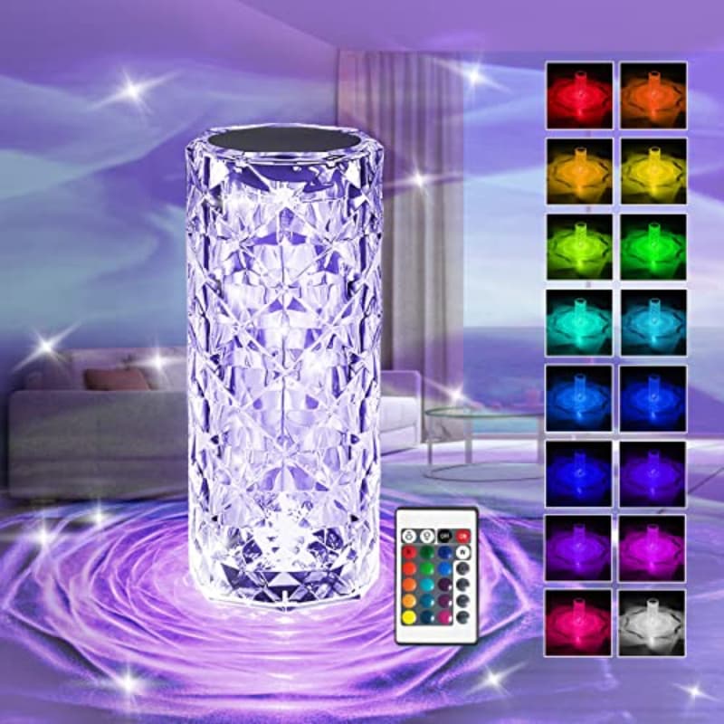 Rose Diamond Table Lamp 16 COLORS with Remote Control - Free Delivery