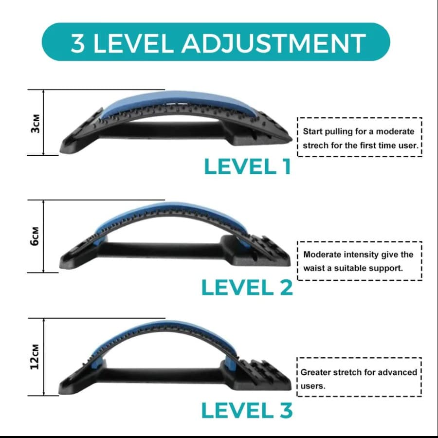 Magic Back Stretcher Lumbar Support Device For Upper And Lower Back Pain Relief