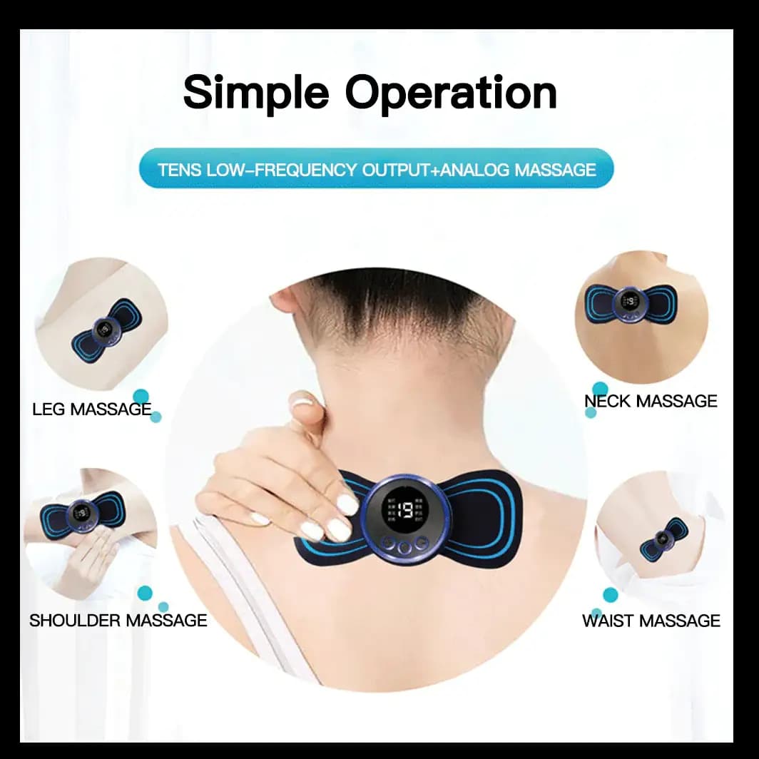 Rechargeable EMS Mini Body Massager Portable and Rechargeable Microcurrent Mini Pain Relief Neck Massager