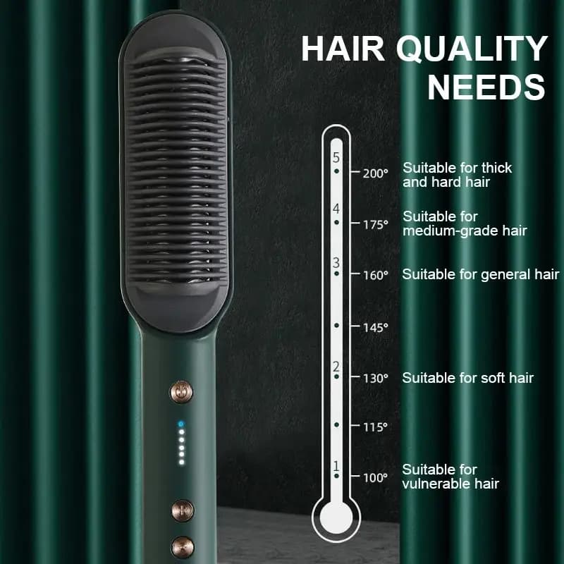 Hair Straightener Heating Comb For Wigs Curling Iron Dual-Use Straightening Brush Multifunctional Hair Curler Styler Tools