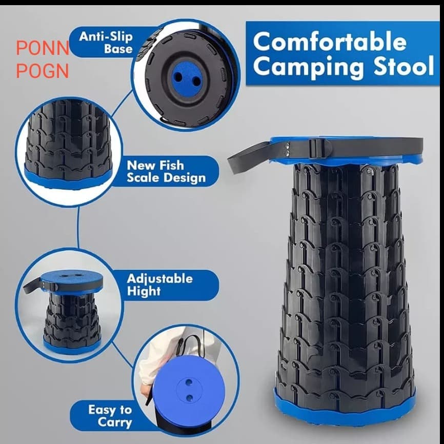 Portable Retractable Stool Telescoping Folding Chair For Outdoor Activities