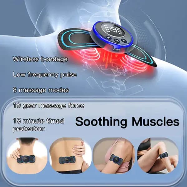 Rechargeable EMS Mini Body Massager Portable and Rechargeable Microcurrent Mini Pain Relief Neck Massager